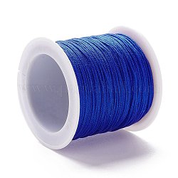Geflochtenen Nylonfaden, DIY Material für Schmuck machen, Blau, 0.8 mm, 100 Yards / Rolle