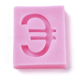 Stampi in silicone per uso alimentare, stampi per fondente, per la decorazione di una torta fai da te, cioccolato, caramella, creazione di gioielli in resina UV e resina epossidica, simbolo dell'euro, rosa intenso, 55x46x9mm, diametro interno: 41x25mm