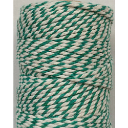 Makramee-Baumwollkordel, gedrehtes Baumwollseil, gefärbt, für das Handwerk, Geschenkpapier, dunkles Cyan, 2 mm, ca. 10.93 Yard (10m)/Rolle