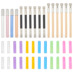 Set di estensori per matite fingerinspire 40 pz, 16 prolunga regolabile per matita in legno di alluminio (3.9 pollici+) e 24 tappi per matita in plastica (45x10 mm/1.8x0.4 pollici), supporti per estensori di matita per strumenti di scrittura artistica