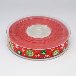 Рождество снежинка печатных Grosgrain лента для рождественской подарочной упаковке, красные, 3/8 дюйм (9 мм), о 100yards / рулон (91.44 м / рулон)
