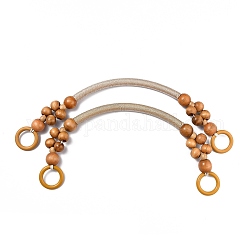Poignées de sac en perles de bois, pour sac poignées accessoires de rechange, Sandy Brown, 485x14mm, Trou: 27mm