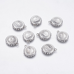 Zinc Alloy Pendants, Lead Free, Nickel Free & Cadmium Free, Bottle Cap, Antique Silver, Size: about 21mm long, 16mm wide, 2mm thick, hole: 2mm