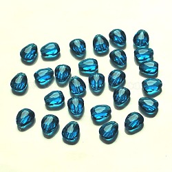 Imitazione branelli di cristallo austriaco, grado aaa, sfaccettato, lacrima, dodger blu, 8x6x3.5mm, Foro: 0.7~0.9 mm