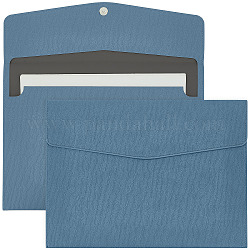 CRASPIRE File Folder PU Leather A4 Document Holder Organizer Filing Envelope Portfolio Tablet Storage Sleeve Case Bag Pouch Container Snap Closure for Home Office School Tionery Blue