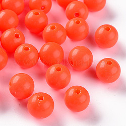 Opake Legierung Perlen, Runde, orange rot, 12x11 mm, Bohrung: 1.8 mm, ca. 566 Stk. / 500 g