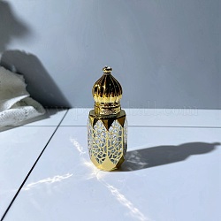 Leere nachfüllbare Rollerball-Glasflasche im arabischen Stil, mit Kunststoffabdeckung, Reise-Parfümbehälter für ätherische Öle, Netto-, 2.5x6.8 cm, Kapazität: 6 ml (0.20 fl. oz)