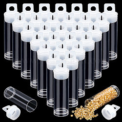 Pandahall elite 30pcs contenedores de cuentas de plástico, botella, para almacenar cuentas de semillas, Claro, 6.8x1.9 cm, agujero: 6 mm, diámetro interior: 1.75 cm, capacidad: 10ml (0.34fl. oz)