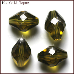Abalorios de cristal austriaco de imitación, aaa grado, facetados, bicono, oliva, 10x13mm, agujero: 0.9~1 mm