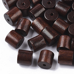 天然木のビーズ  ワックスをかけられた木製のビーズ  染め  コラム  サドルブラウン  12x12mm  穴：2.5mm  約450個/500g