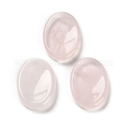 Piedra de preocupación ovalada de cuarzo rosa natural, piedra de pulgar de cristal curativa de la ansiedad, 34~35x24~25x6~7mm