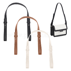 Wadorn 3 pièces 3 couleurs poignées de sac en cuir pu, avec les accessoires en alliage, pour les accessoires de remplacement de sac, couleur mixte, 95x1.85x0.3~1.1 cm, 1 pc / couleur
