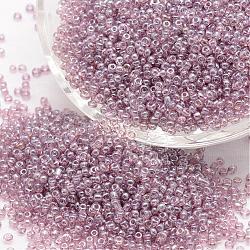 6/0 Perlas de semillas de vidrio, Grado A, redondo, colores transparentes Abrillantado, marrón rosado, 3.6~4.0mm, agujero: 1.2 mm, aproximamente 500 unidades / 50 g