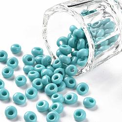 TOHO Short Magatama Beads, Japanese Seed Beads, (55) Opaque Turquoise, 6x5.5x3.5mm, Hole: 2mm, about 450g/bag