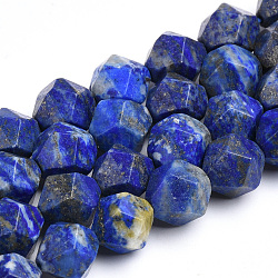 Natural Lapis Lazuli Beads Strands, Faceted, Round, 9.5~10x10mm, Hole: 1mm, about 40pcs/strand, 16.3 inch
