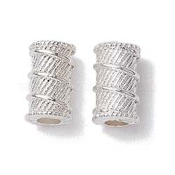 Alloy Spacer Beads, Long-Lasting Plated, Column Shape, Silver, 10x5.5mm, Hole: 3mm
