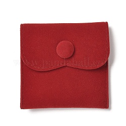 Custodie per gioielli in velluto, sacchetti portagioielli quadrati con chiusura a scatto, per orecchini, conservazione degli anelli, rosso, 6.75~6.8x7cm