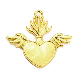 Alloy Rhinestone Settings Pendant, Heart, Golden, 30x33x2.5mm, Hole: 2mm