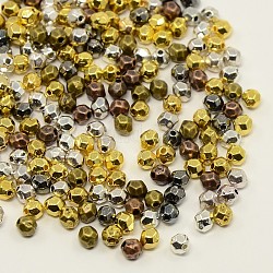 Perles d'espacement en alliage de style tibétain de couleur mélangée, ovale à facettes, Sans cadmium & sans nickel & sans plomb, 4x3.5mm, Trou: 1mm