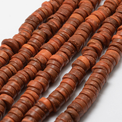 Dyed Natural Coconut Disc Bead Strands, Saddle Brown, 9x2~6mm, Hole: 3mm, about 108pcs/strand, 15.7 inch