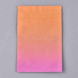 Пластиковые пакеты на молнии с градиентным цветом, закрывающиеся пакеты для хранения пищевых продуктов из алюминиевой фольги, пакеты с самоуплотнением, прямоугольные, розовые, 15x10.1 см, односторонняя толщина: 3.9 мил (0.1 мм)