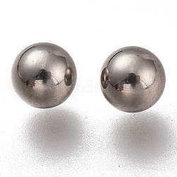 304 Stainless Steel Beads, No Hole/Undrilled, Solid Round, Stainless Steel Color, 4mm