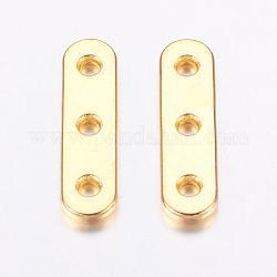 Alloy Spacer Bars, Lead Free & Cadmium Free, Golden, 24x6x2mm, Hole: 2mm