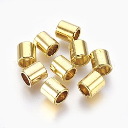 Perline in lega stile tibetano,  cadmio& piombo libero, colonna, colore oro antico, 9x8mm, Foro: 6 mm