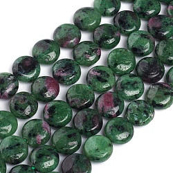 Natürliche Rubin in Zoisit Perlen Stränge, Flachrund, 10~10.5x4.5~5.5 mm, Bohrung: 1 mm, ca. 39 Stk. / Strang, 15.55 Zoll (39.5 cm)