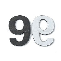 Stickers muraux miroir acrylique, avec dos adhésif, nombre, noir, num. 9, 48mm