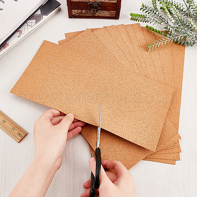 OLYCRAFT 10 Sheets Cork Sheets 12x6.1 Inch Thin Cork Roll 1mm Thick Brown  Cork Board Rectangle Cork Tiles Cork Mats for Coaster Placemat Kitchen