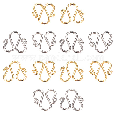 30pcs Golden S-Hook Clasp 304 Stainless Steel Hook Clasps About