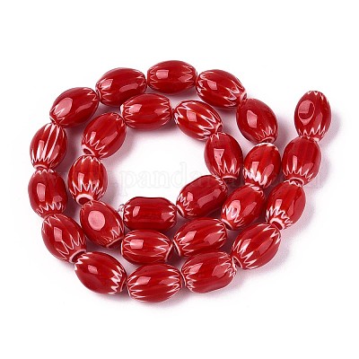 Chapelets de perles vernissées de millefiori manuelles&nbsp;LAMP-T022-15M-1