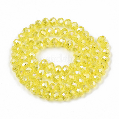 Chapelets de perles en verre électroplaqué&nbsp;EGLA-A034-T4mm-B21-1