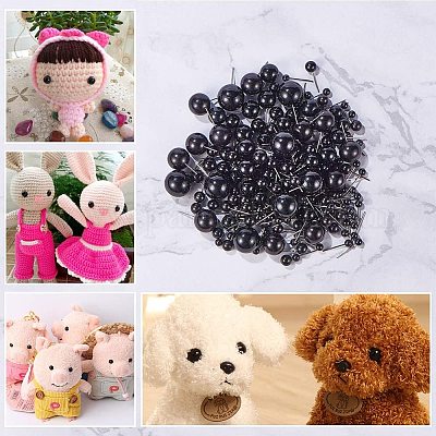 6-14mm Black Plastic Safety Eyes for DIY Crochet Doll Decoration DIY Craft  Kit Plush Toy Soft Toy Doll Eyes Accessories 100Pcs