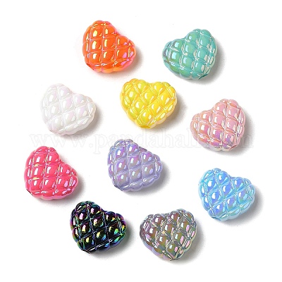 Perles gaufrées en acrylique opaque&nbsp;X-MACR-D025-05-1