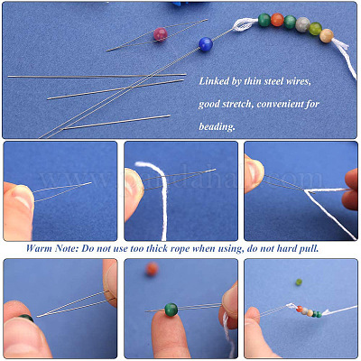 18Pcs Beading Needles, 6 Sizes Big Eye Beads Needles Set for Jewelry Making