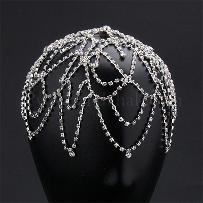 Fascia Per Capelli Con Strass Scintillanti, Copricapo In Rete Elastica, Per Rave, Matrimoni E Feste, Colori Nero/Oro/Argento