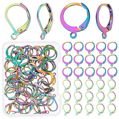 Wholesale CREATCABIN 1 Box 60pcs Earring Hooks Stainless Steel