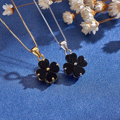 Black Clover Pendant Necklace