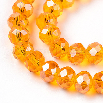 Chapelets de perles en verre électroplaqué&nbsp;EGLA-A034-T6mm-A24-1
