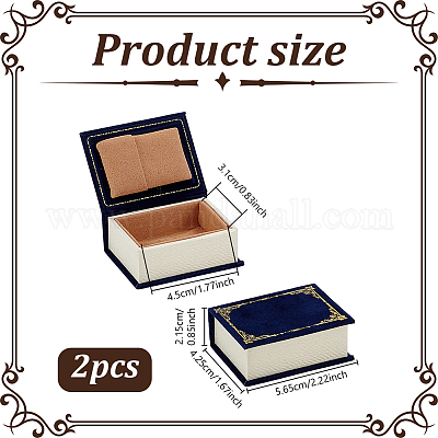 Boîtes de rangement pour bagues en microfibre&nbsp;CON-WH0100-47-1