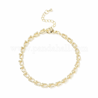 Wholesale Brass Initial Letter U Link Chain Necklace Bracelet