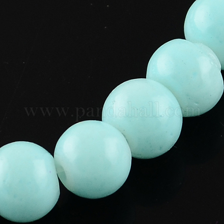 Painted Glass Beads Strands X-DGLA-R003-12mm-18-1