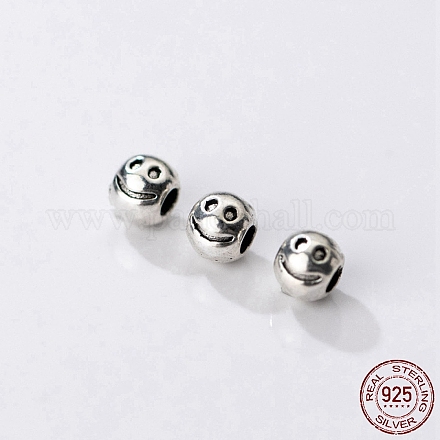 925 perles intercalaires en argent sterling thaïlandais plaqué rhodium STER-L044-03A-AS-1