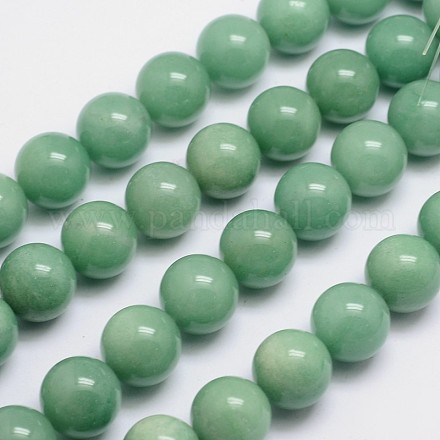 Круглые нити шарик естественный зеленый авантюрин G-L419-81-1