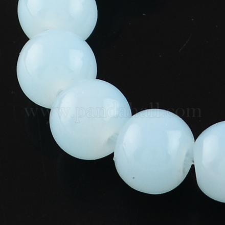 Round Jelly Style Spray Painted Glass Beads Strands X-DGLA-R001-6mm-31-1