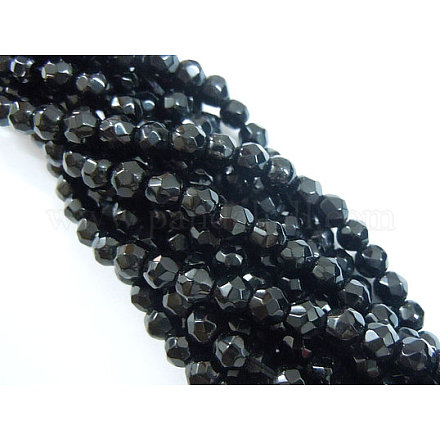 Chapelets de perles en pierre noire synthétique G-GSFR4mm-C044-1