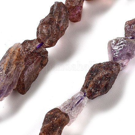 Необработанные грубые нити натуральных фиолетовых кварцевых бусин из лодолита G-P528-B06-02-1