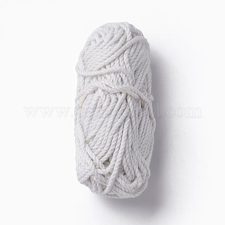 3プライのポリエステル夜光糸  暗闇で光る糸  編み物＆かぎ針編み用  ホワイト  1/8インチ（3mm）  約27.34ヤード（25m）/バンドル OCOR-C003-01A-1